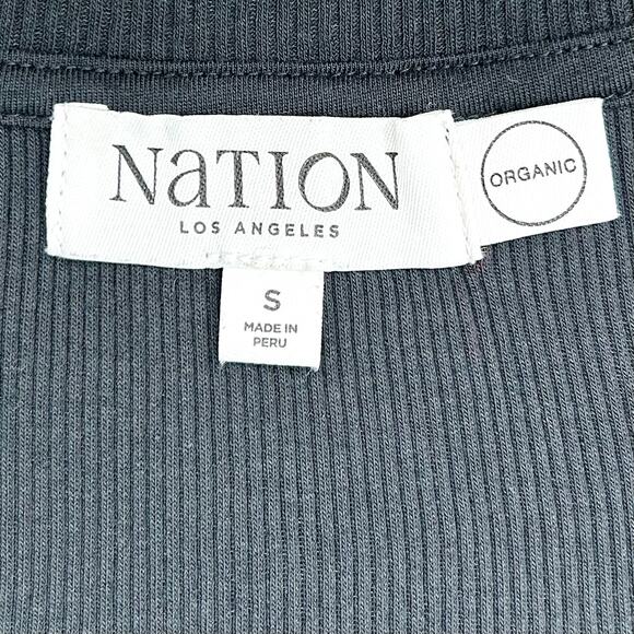 Nation LTD Mock Neck Rib Knit Jet Black Joan Tank Top - Picture 9 of 11